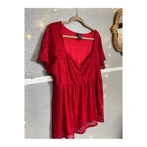 Torrid red babydoll lace shirt